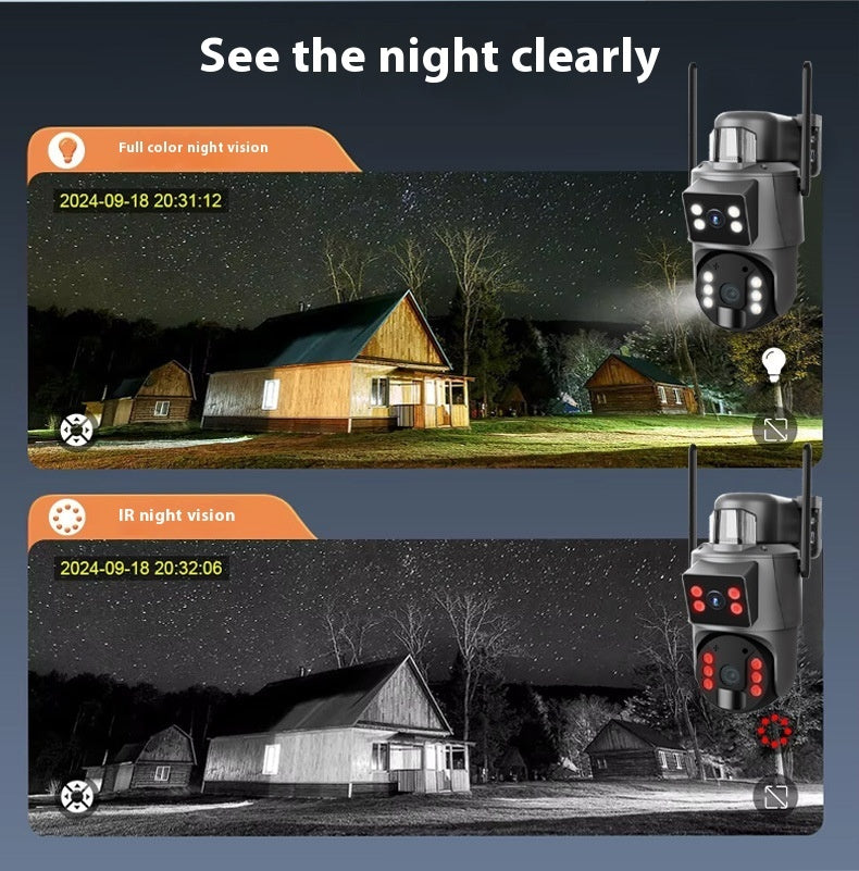 360 Night Vision 6 Million HD Night Vision Full Color Solar Camera
